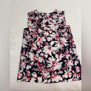 TOMMY HILFIGER SLEEVELESS RUFFLE PINK/BLUE Blouse - Size Med